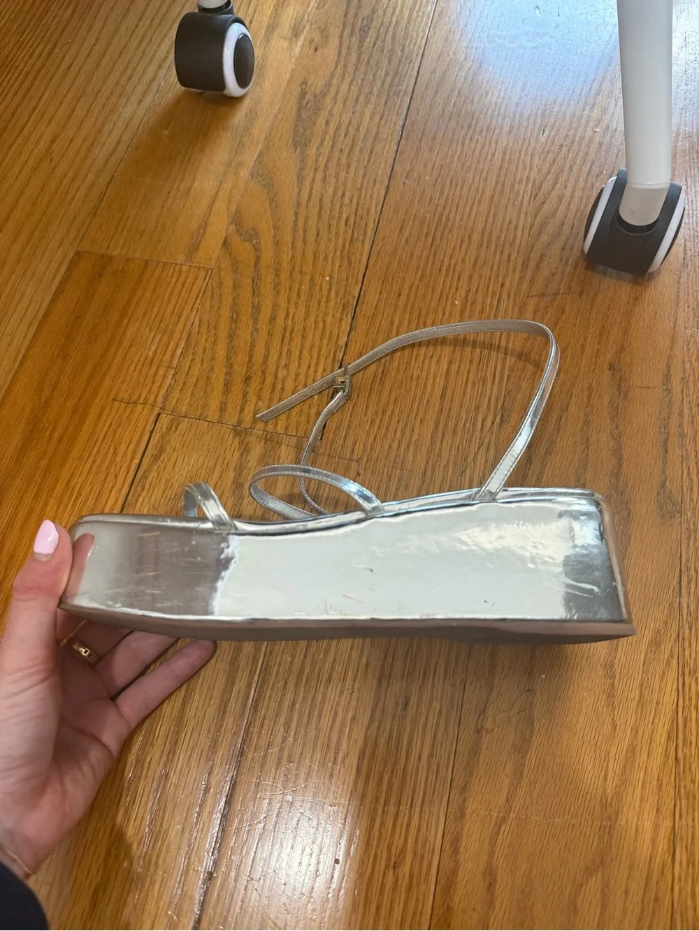 Larroude Gio Mirrored Platform Sandals 8.5